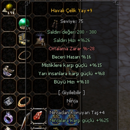  75 level okçu satılır